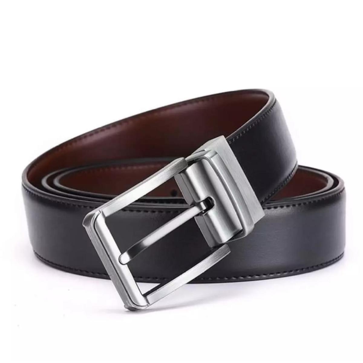 Men reversible leather belt for formal dress - 2