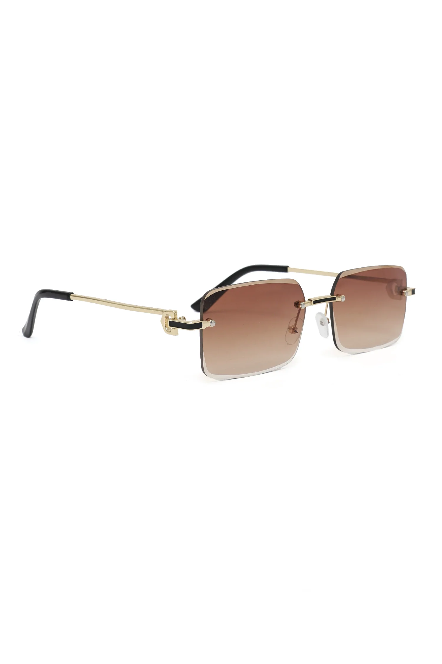SLASHLINE SPECTACLE RIMLESS GLASSES-BRN-GOLD - 2
