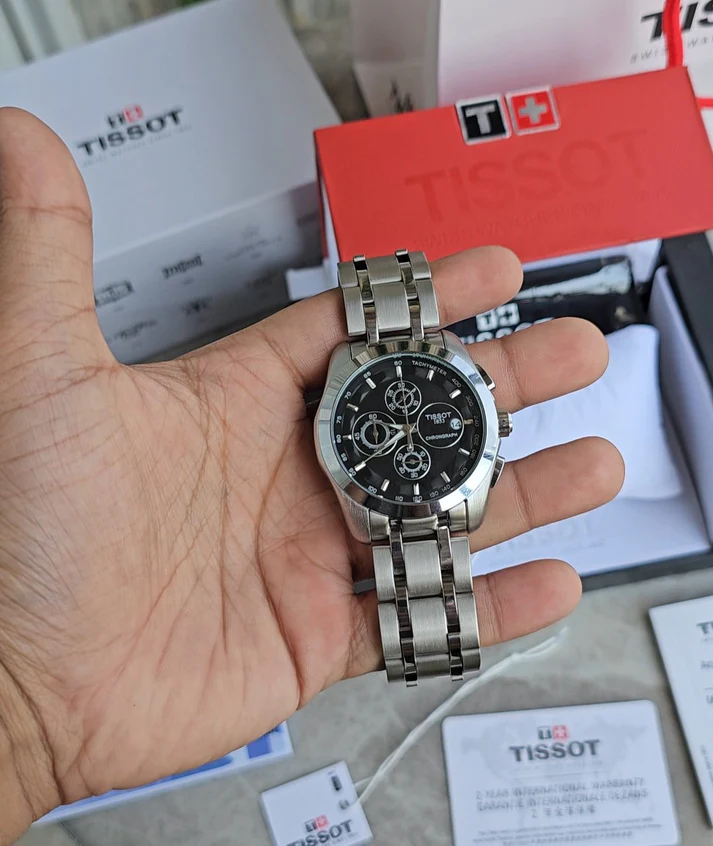 Tissot Couturer Silver Black Metal Watch - 2