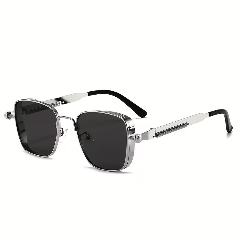 Vintage Punk Style Square Metal Frame Glasses - 2