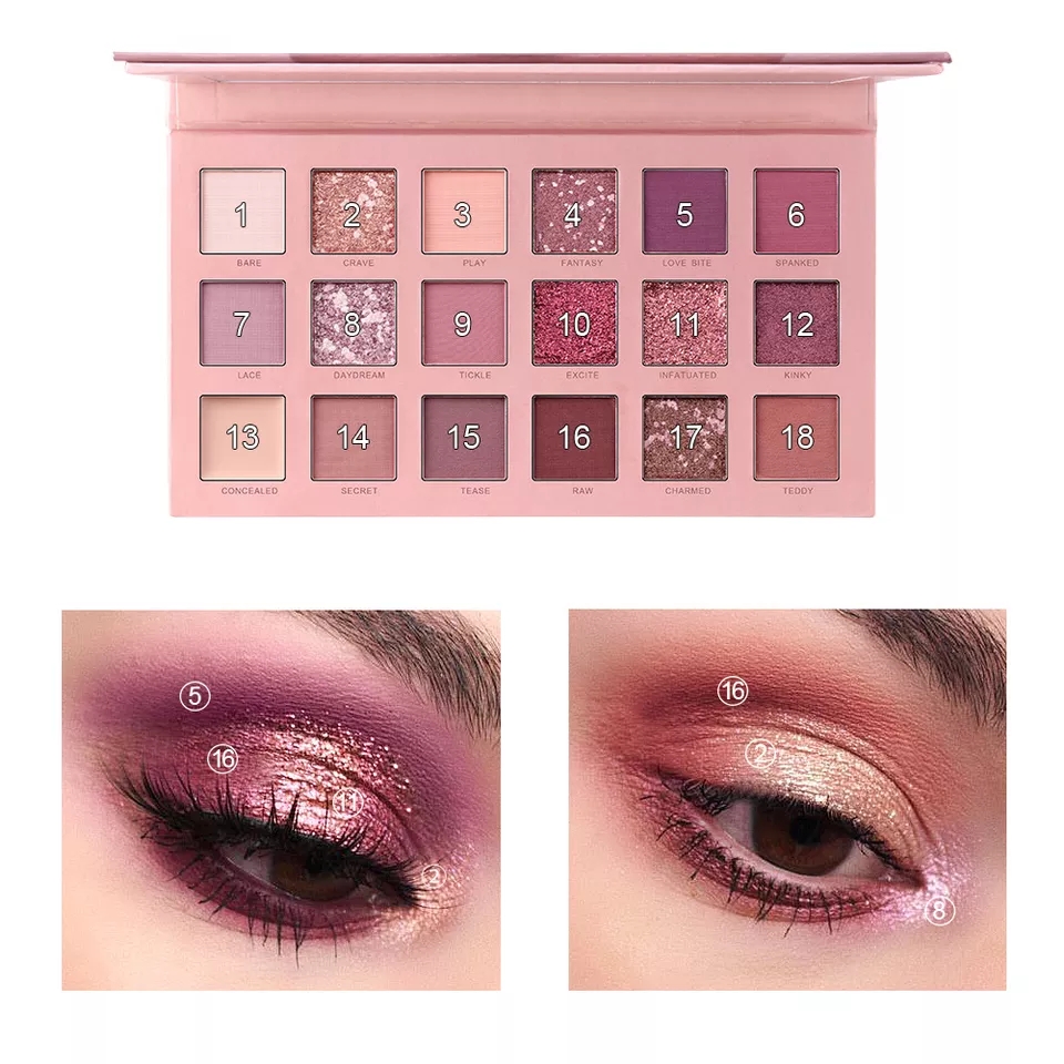 Eyeshadow Palette Glitter Eye Shadow Palate 18 Colors - 2