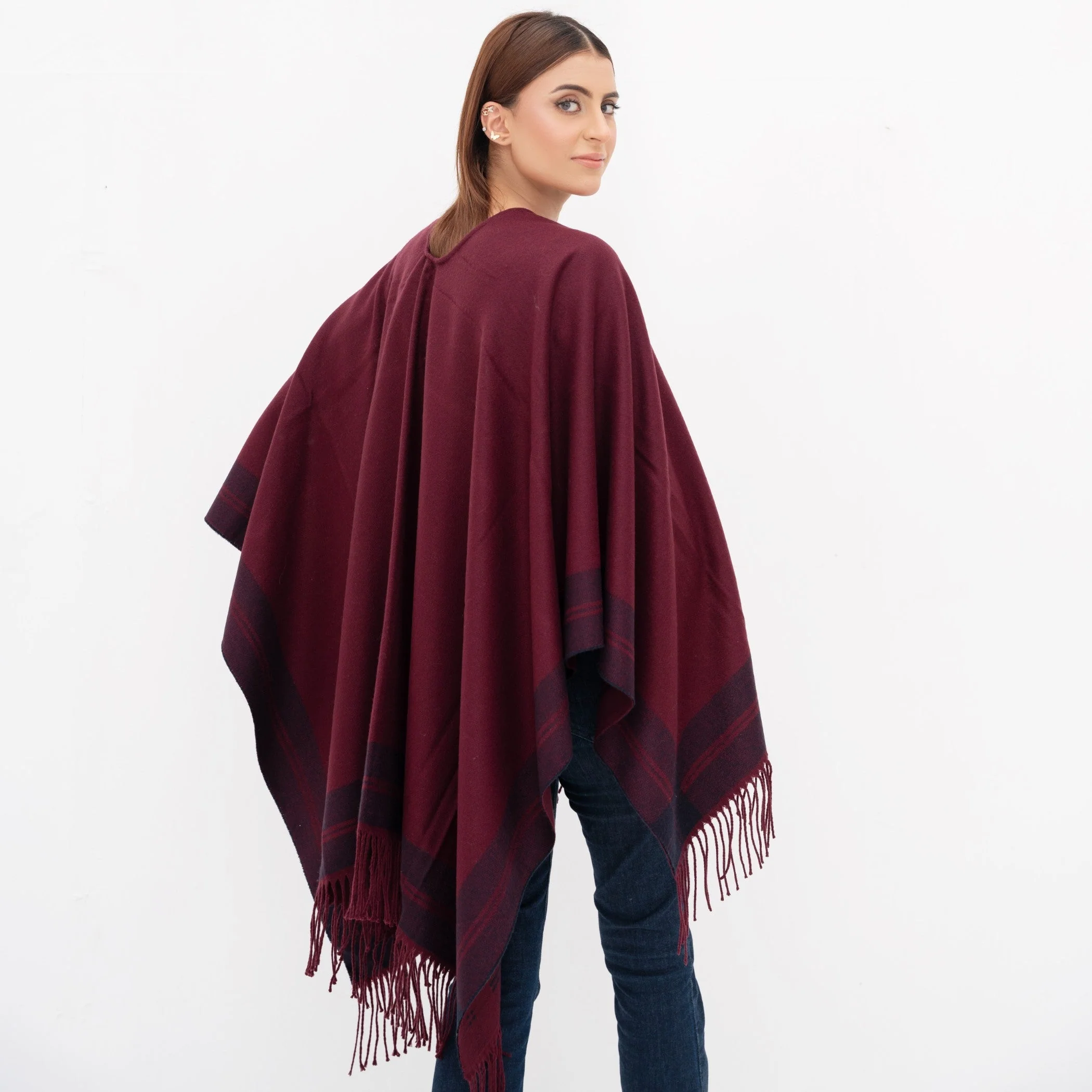 CAPE SHAWL 50-MAROON - 3
