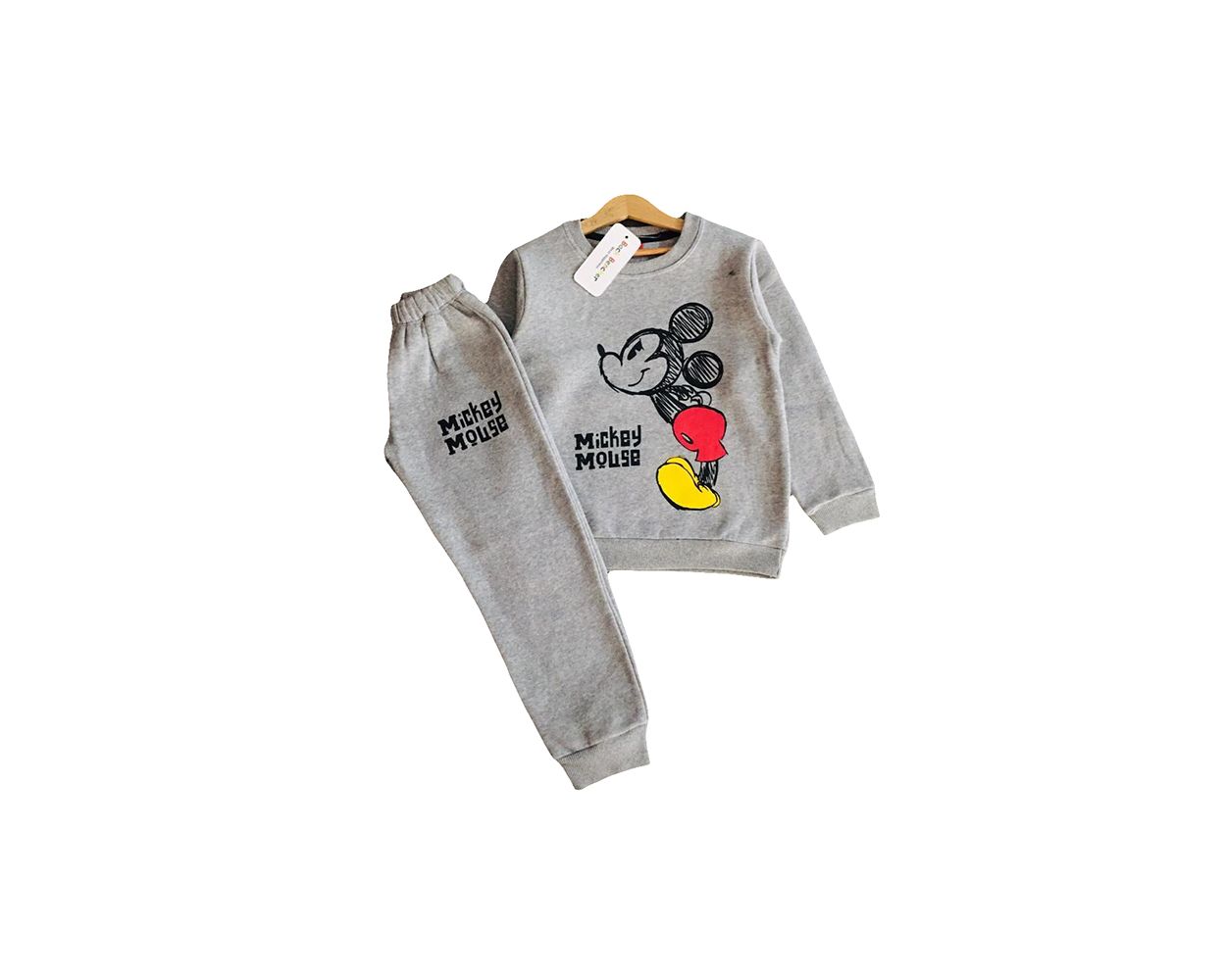 Gray Mickey Winter Clothing Set For Baby