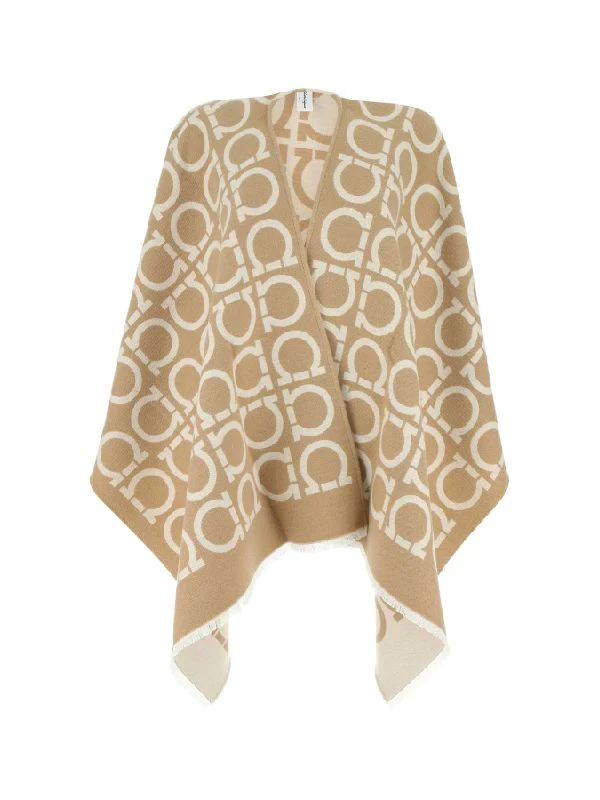 BEIGE FERRAGAMO WOMEN CAPE SHAWL