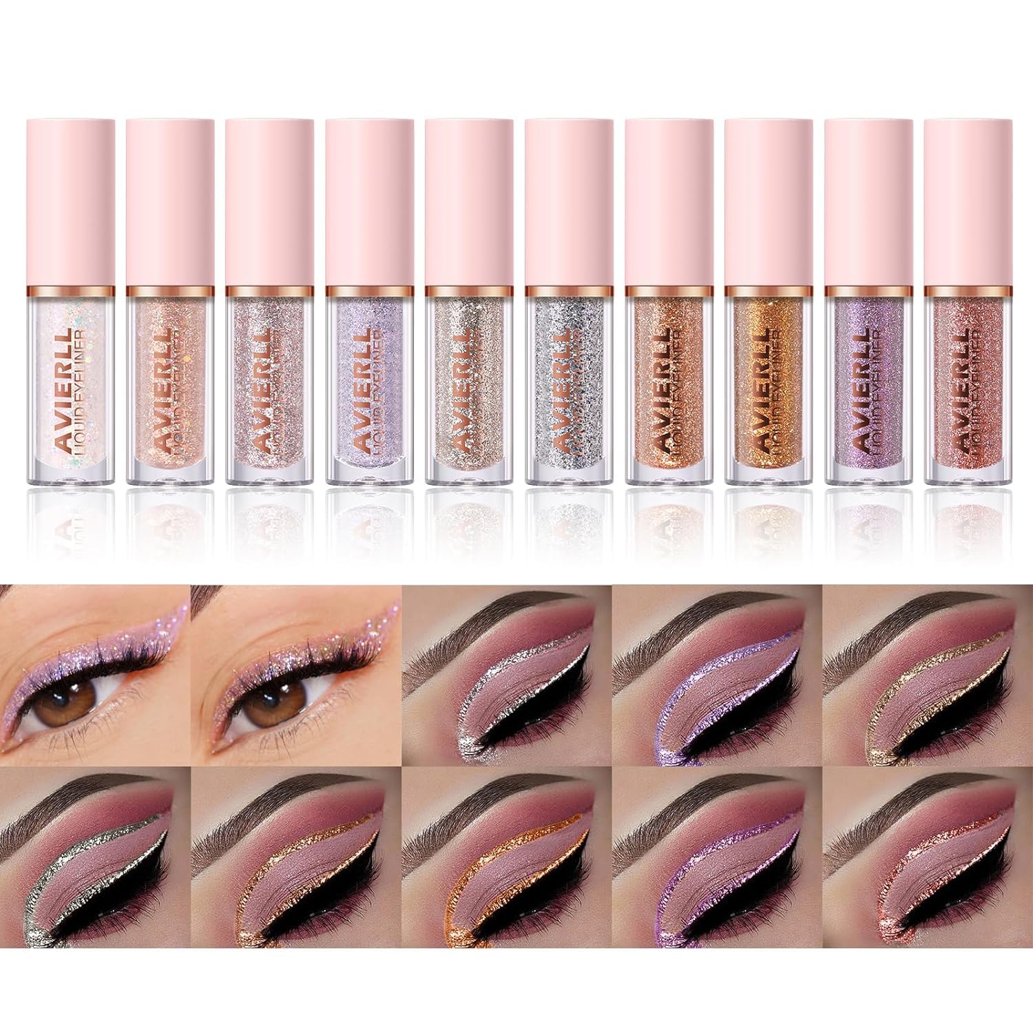 Pink Glitter Eyeshadow & Liquid Eyeliner Set