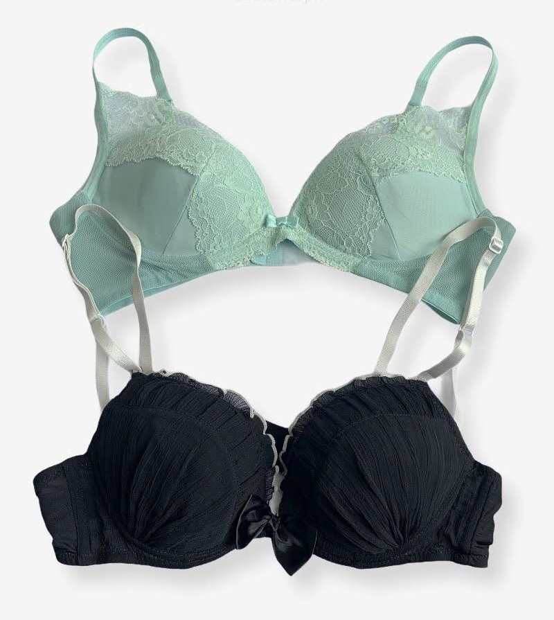 Imported Stocklot Branded Net Pushup Bra - Underwired Bra - Padded Bra - Pack of 2