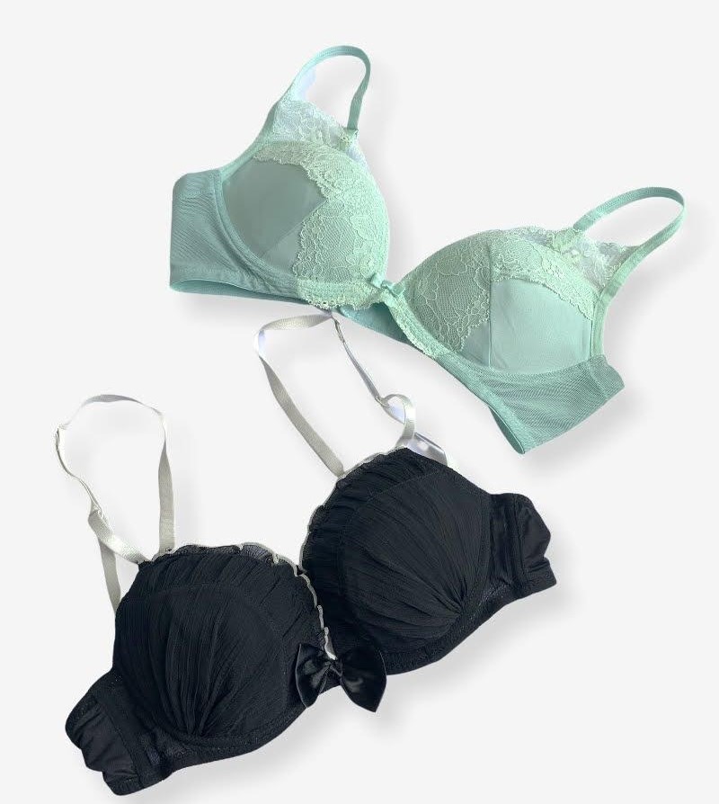 Imported Stocklot Branded Net Pushup Bra - Underwired Bra - Padded Bra - Pack of 2 - 2