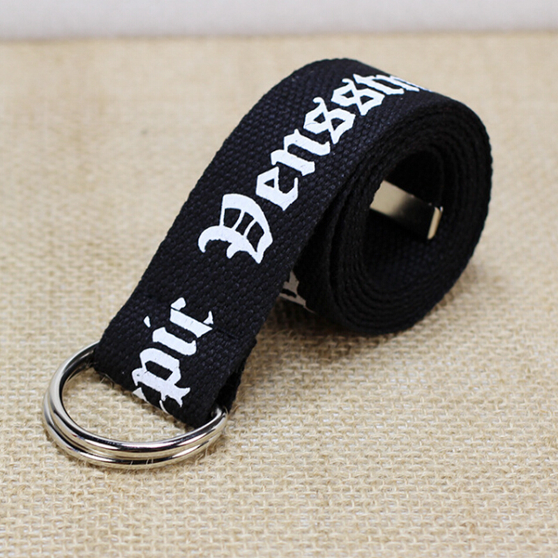 Nylon Canvas Belt Women Men D Ring Buckle Belt - 2