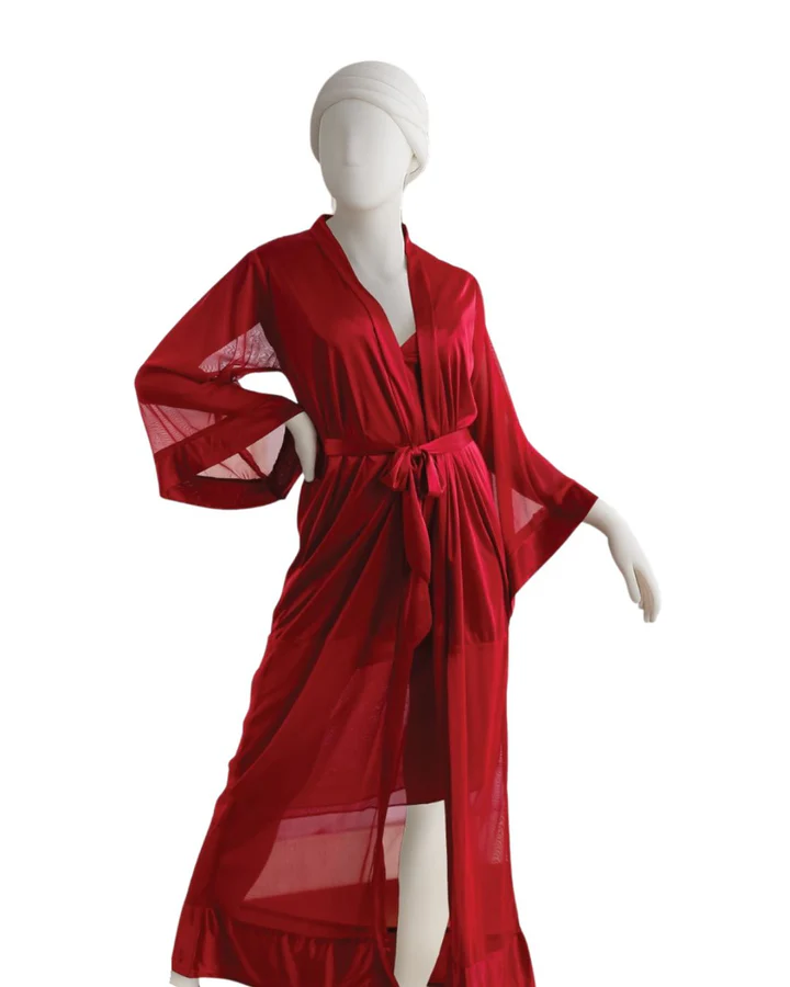 Gown Set - Rinny Silk - Maroon - 2