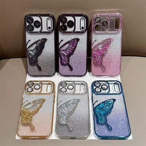 Shimmery Butterfly Glitter Case (Available in 6 colors) - 2