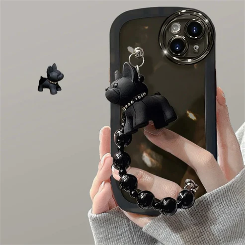 New Black Case with Dog Beads Chain - 4