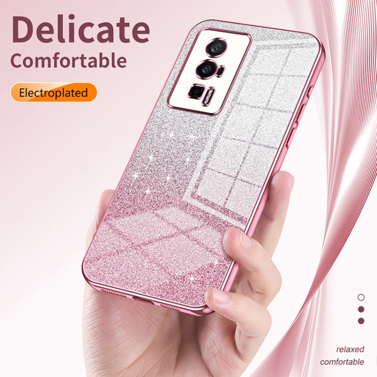 For Xiaomi 14 Pro Gradient Glitter Powder Electroplated Phone Case(Gold) - 2