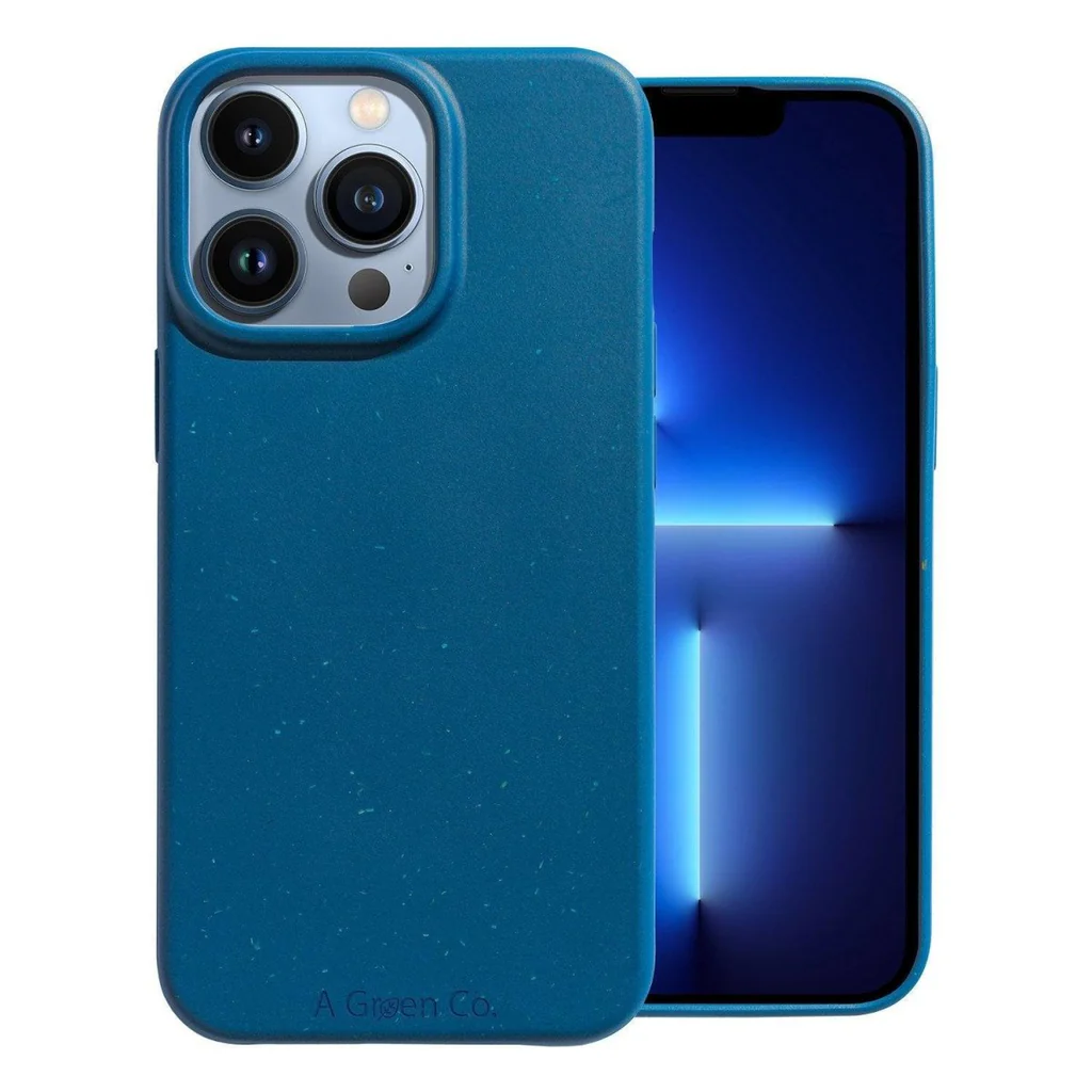 Biodegradable Eco-Friendly Wheat Straw Phone Case Mobile Cover Pacific Blue