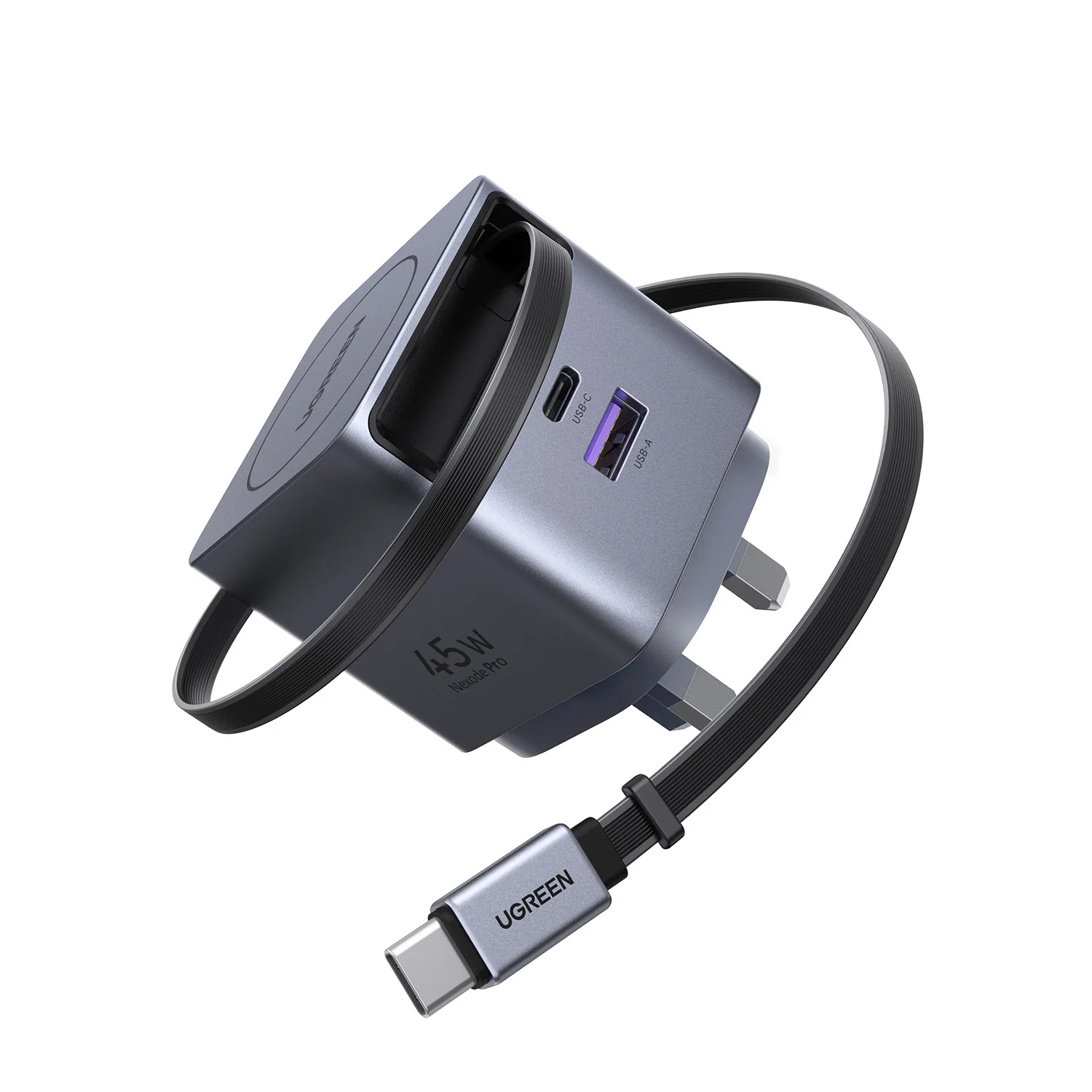 UGREEN 45W Nexode Pro GaN Fast Charger with Retractable Cable X614 – 65823