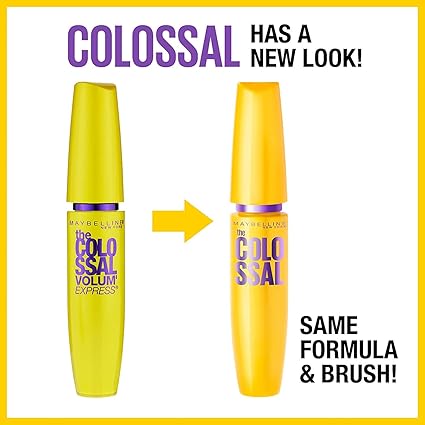 Maybelline Volum' Express The Colossal Waterproof Mascara Makeup, Volumizing No Clump Mascara, Glam Black, 0.31 Fl Oz (Pack of 2) - 2