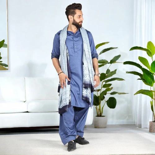 Linen Ajrak - Black & White - Sansera Lookalike - 2