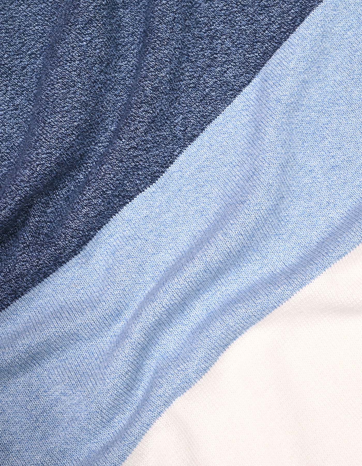 Navy Color Block Crew Neck Sweater - 2