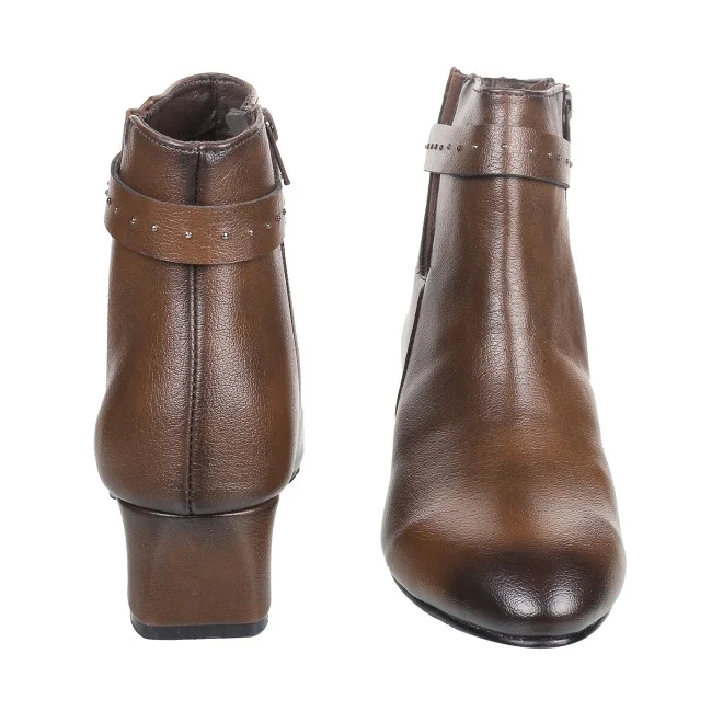 Women Brown Party Boots - 4