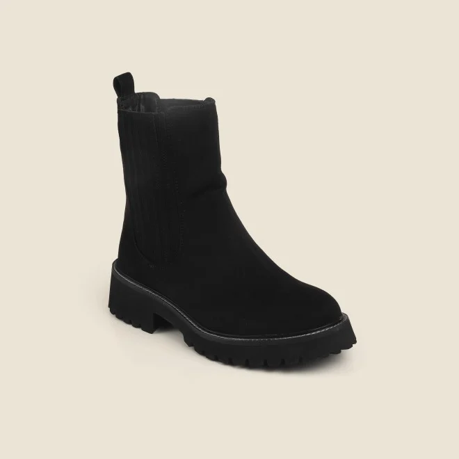Women Black Casual Boots - 2