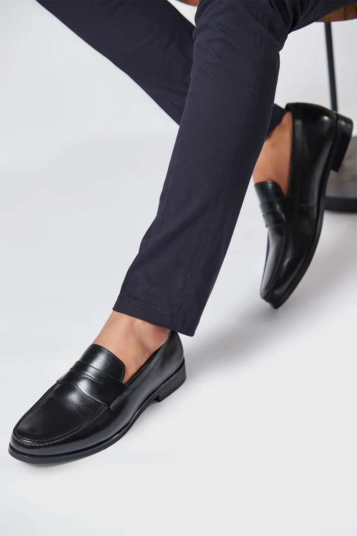 Boston - Mens Semi-Formal Leather Shoes In Black