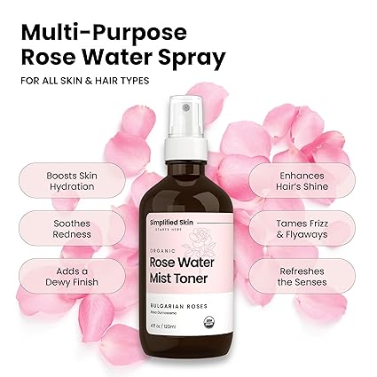 Pure Organic Rose Water Spray for Face & Hair - 2