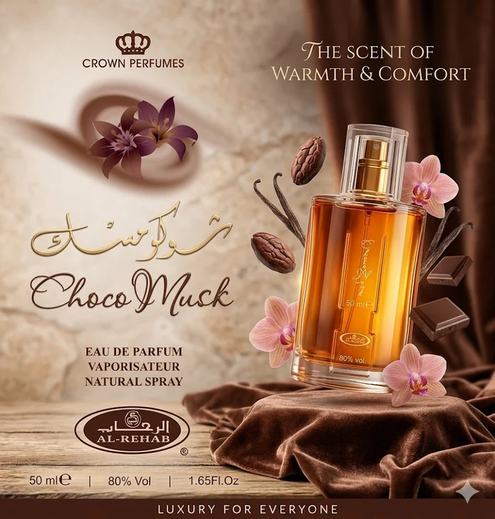 Al-Rehab Choco Musk Eau de Parfum Spray for Women, 1.65 oz/50 ml