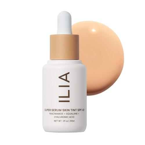 ILIA - Super Serum Skin Tint SPF 40 (Bom Bom ST5, 1 fl oz | 30 ml) | Lightweight Foundation With Mineral SPF | Hydrate, Smooth, Plump | Safe for Sensitive Skin, Clean, Cruelty-Free & Vegan