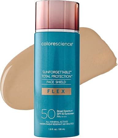 Colorescience FLEX Tinted Mineral Sunscreen SPF, Tone-Adapting Buildable Coverage with Zinc Oxide