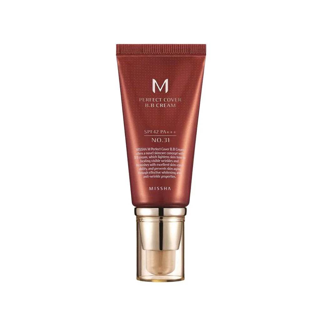 MISSHA M Perfect Cover BB Cream No.23 Natural Beige SPF 42 PA+++ 1.69 oz | Light-medium cool-neutral skin; tinted moisturizer for face, buildable coverage, smooth natural finish, daily wear