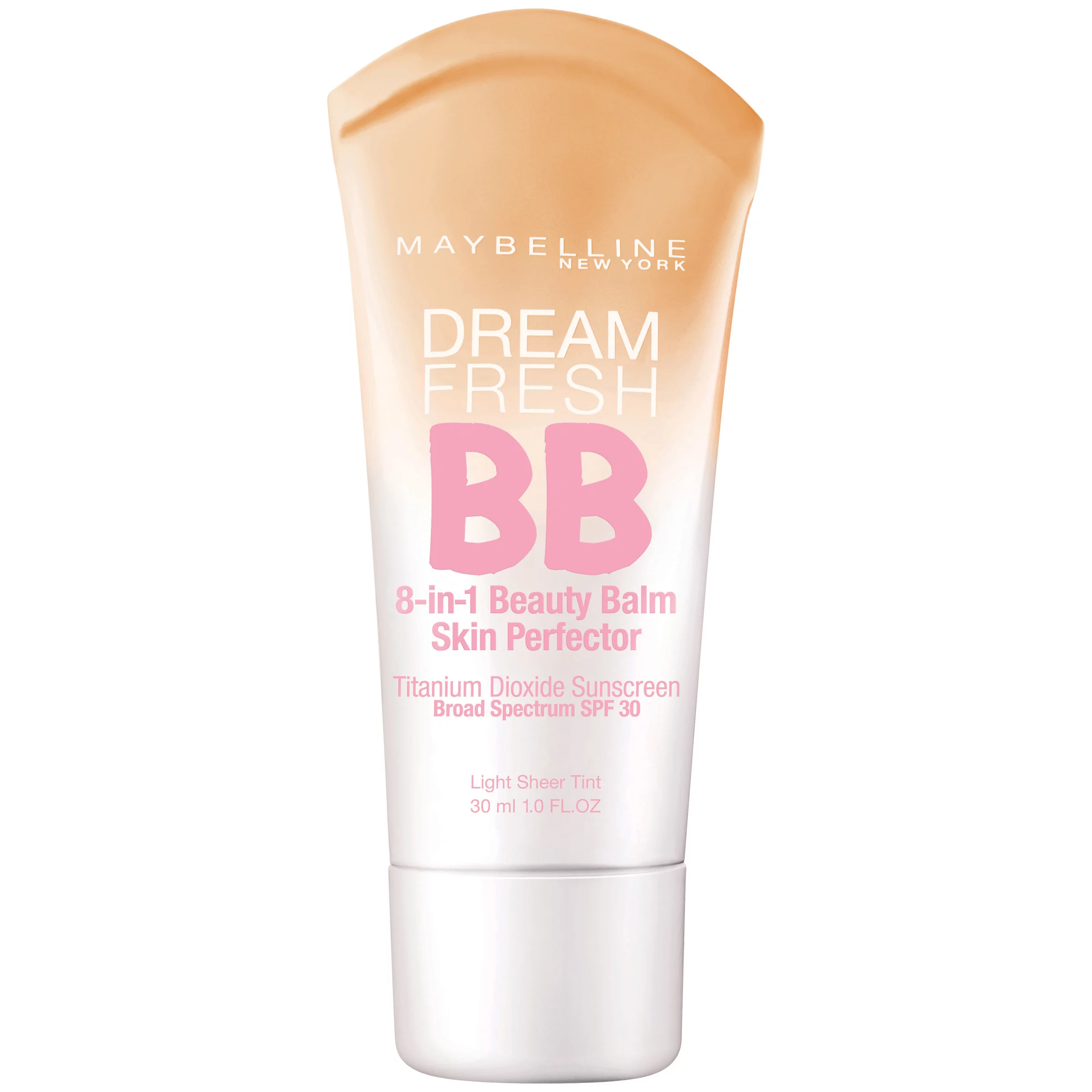 Maybelline Dream Fresh Skin Hydrating BB cream, 8-in-1 Skin Perfecting Beauty Balm with Broad Spectrum SPF 30, Sheer Tint Coverage, Oil-Free, Light/Medium, 1 Fl Oz - 2