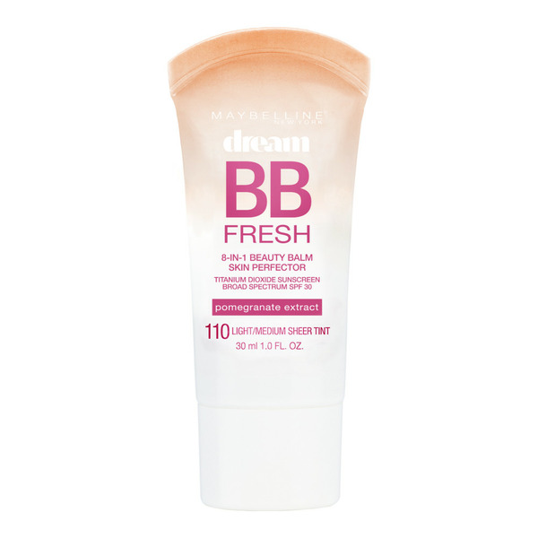 Maybelline Dream Fresh Skin Hydrating BB cream, 8-in-1 Skin Perfecting Beauty Balm with Broad Spectrum SPF 30, Sheer Tint Coverage, Oil-Free, Light/Medium, 1 Fl Oz