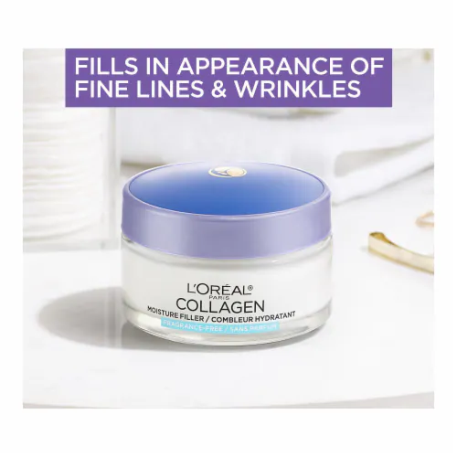 L’Oreal Paris Collagen Daily Face Moisturizer, Anti Aging Face Cream to Reduce Wrinkles and Provide Intense Hydration, 1.7 - 2