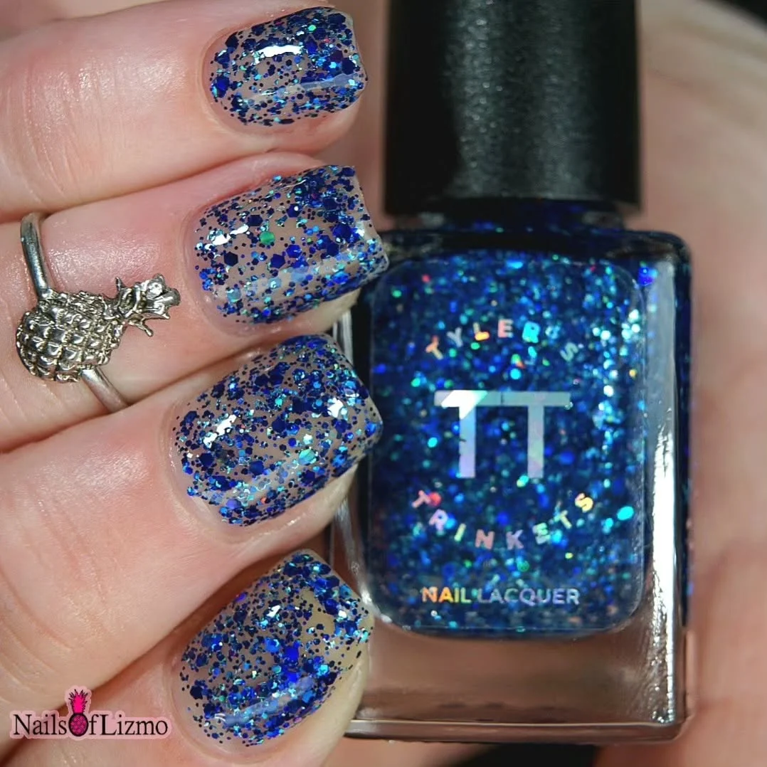 Tourmaline Blue.402 Teal Blue Holographic Glitter Nail Polish Topper