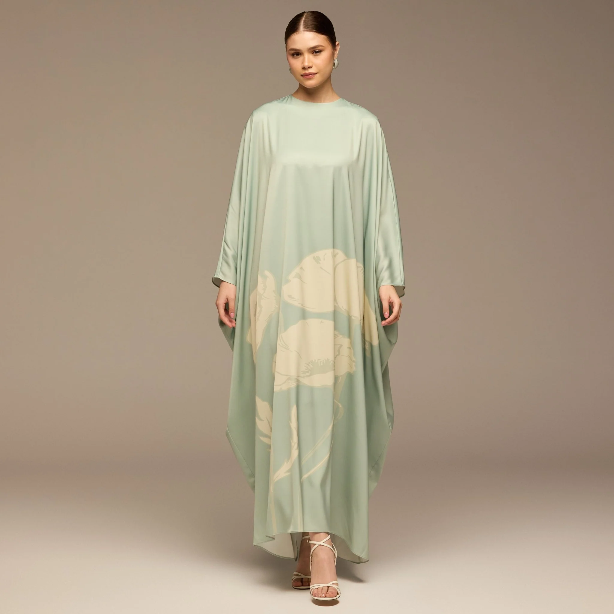 Printed Satin Kaftan