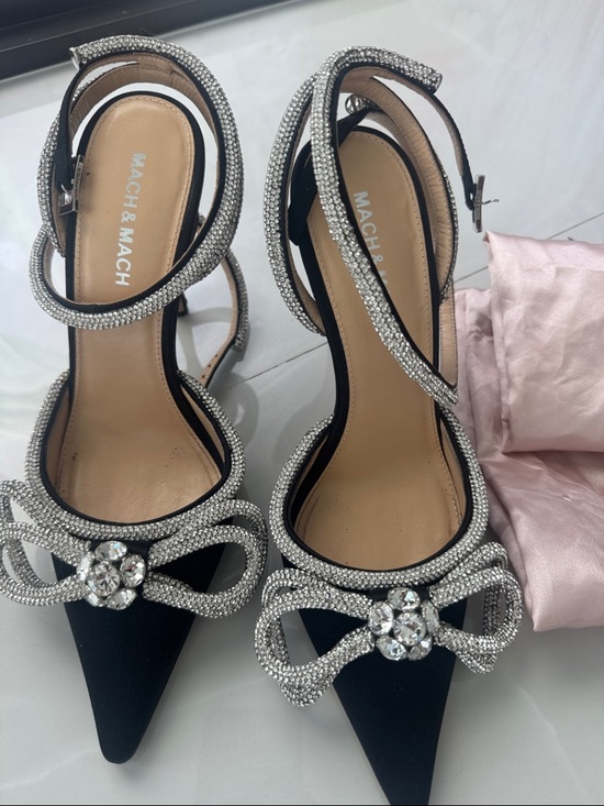 Embellished Double Bow Crystal heel
