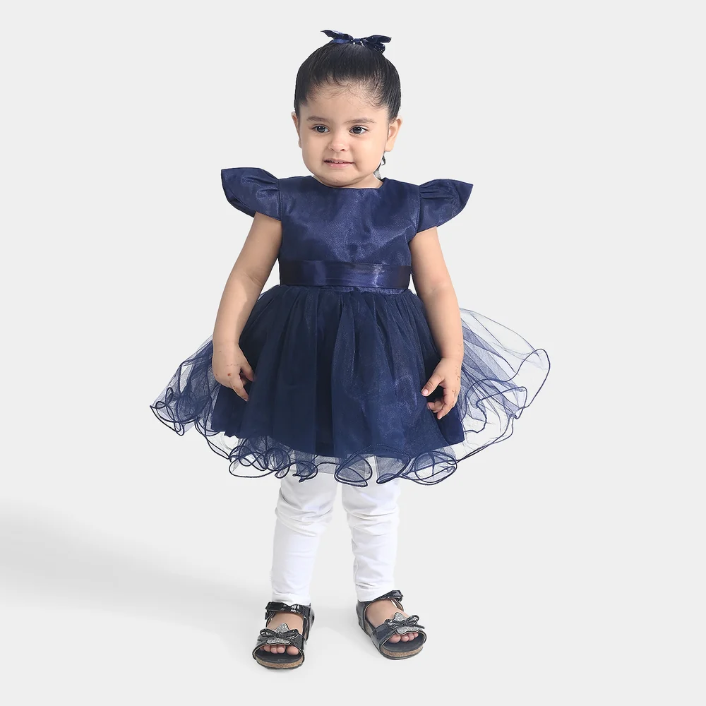 Baby Girl navy blue lace and tulle Fancy Frock - 2
