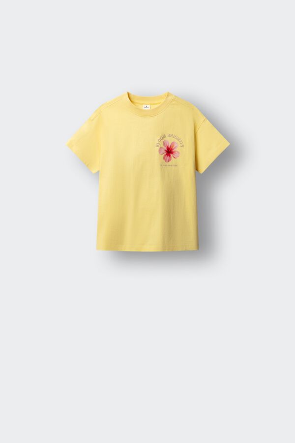 Girls Flower Blooming Cropped T-Shirt