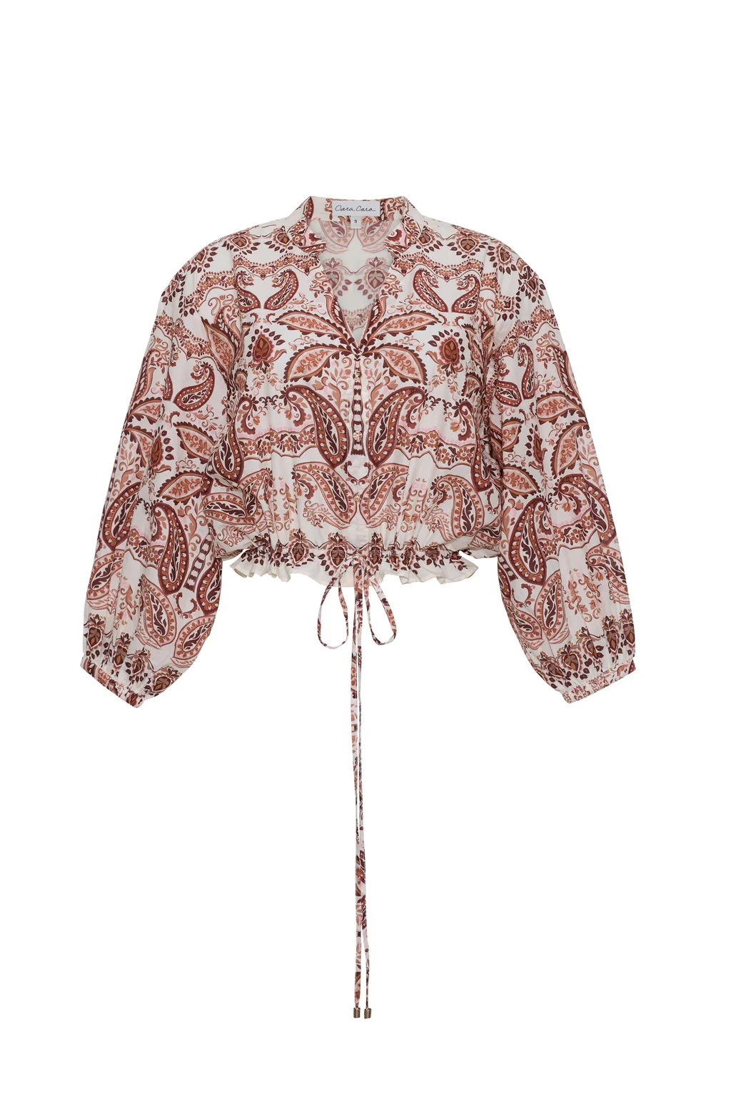 Ivory Paisley Printed Cotton Top