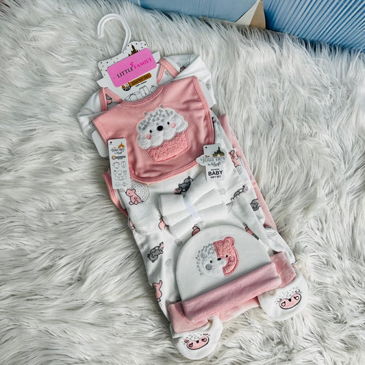 Baby Girl 9 Piece Starter Set Pink Bear
