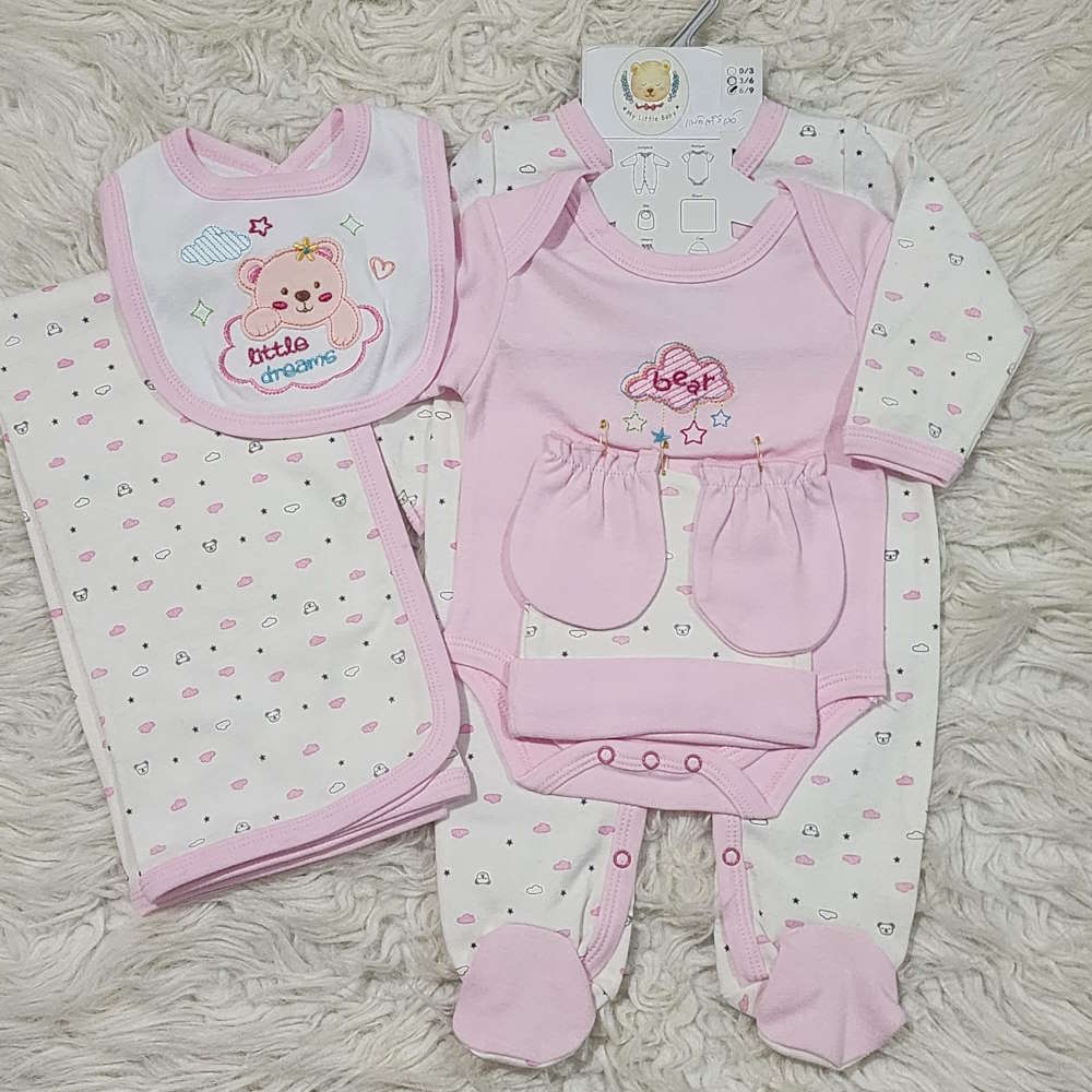 Baby Girl 9 Piece Starter Set Pink Bear - 2