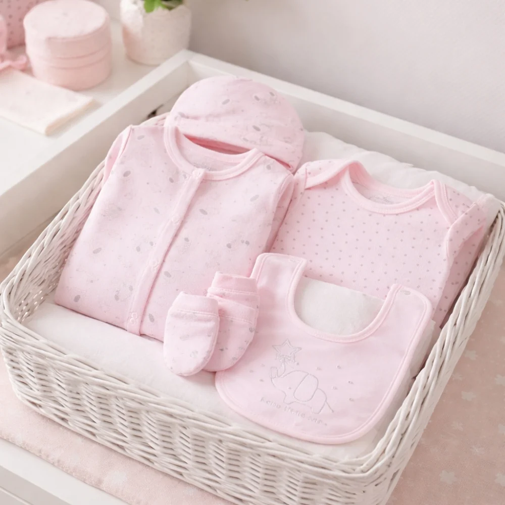 Baby Girl 9 Piece Starter Set Pink Elephant - 2