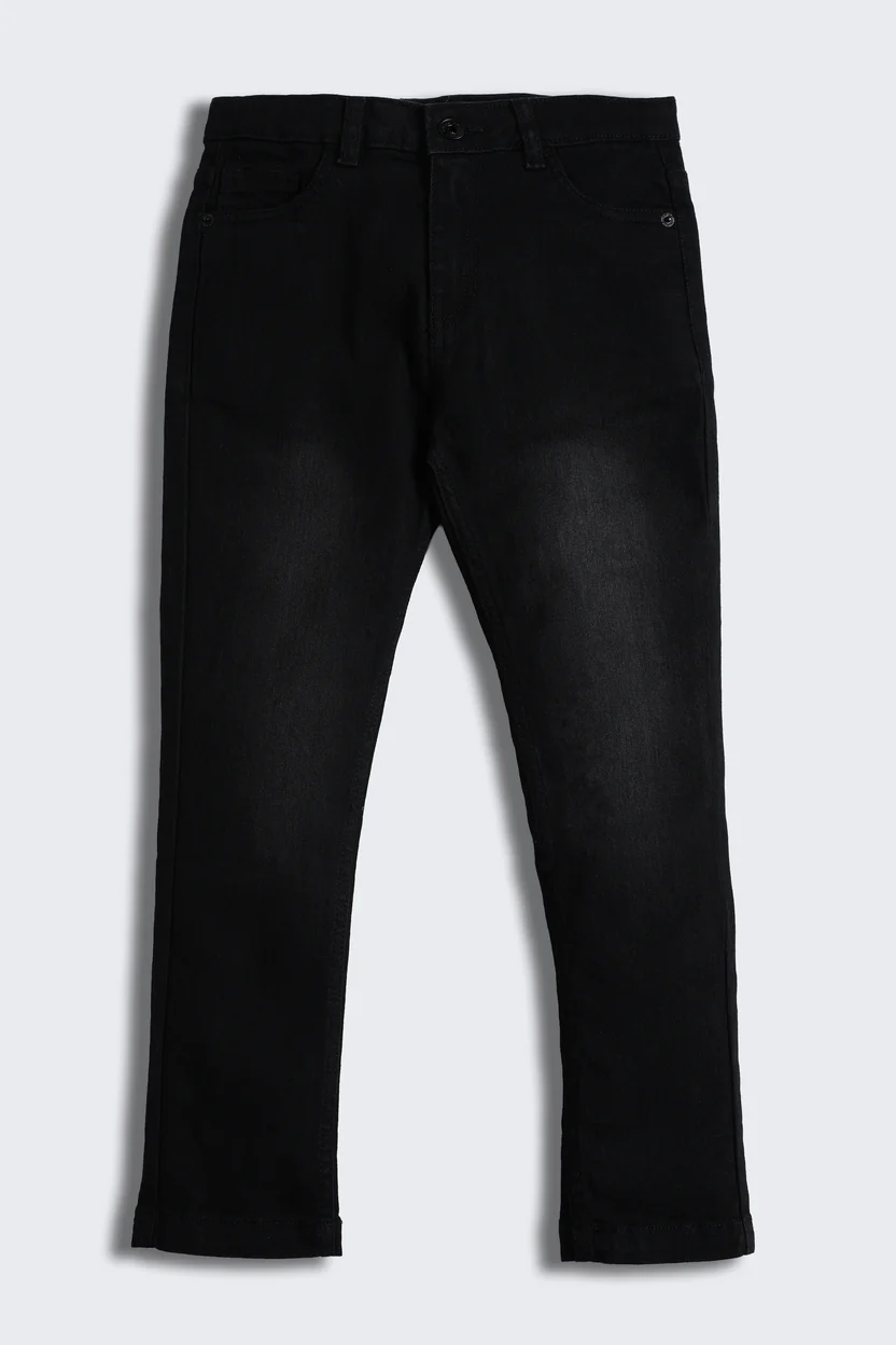 Boys Solid Black Denim Jeans