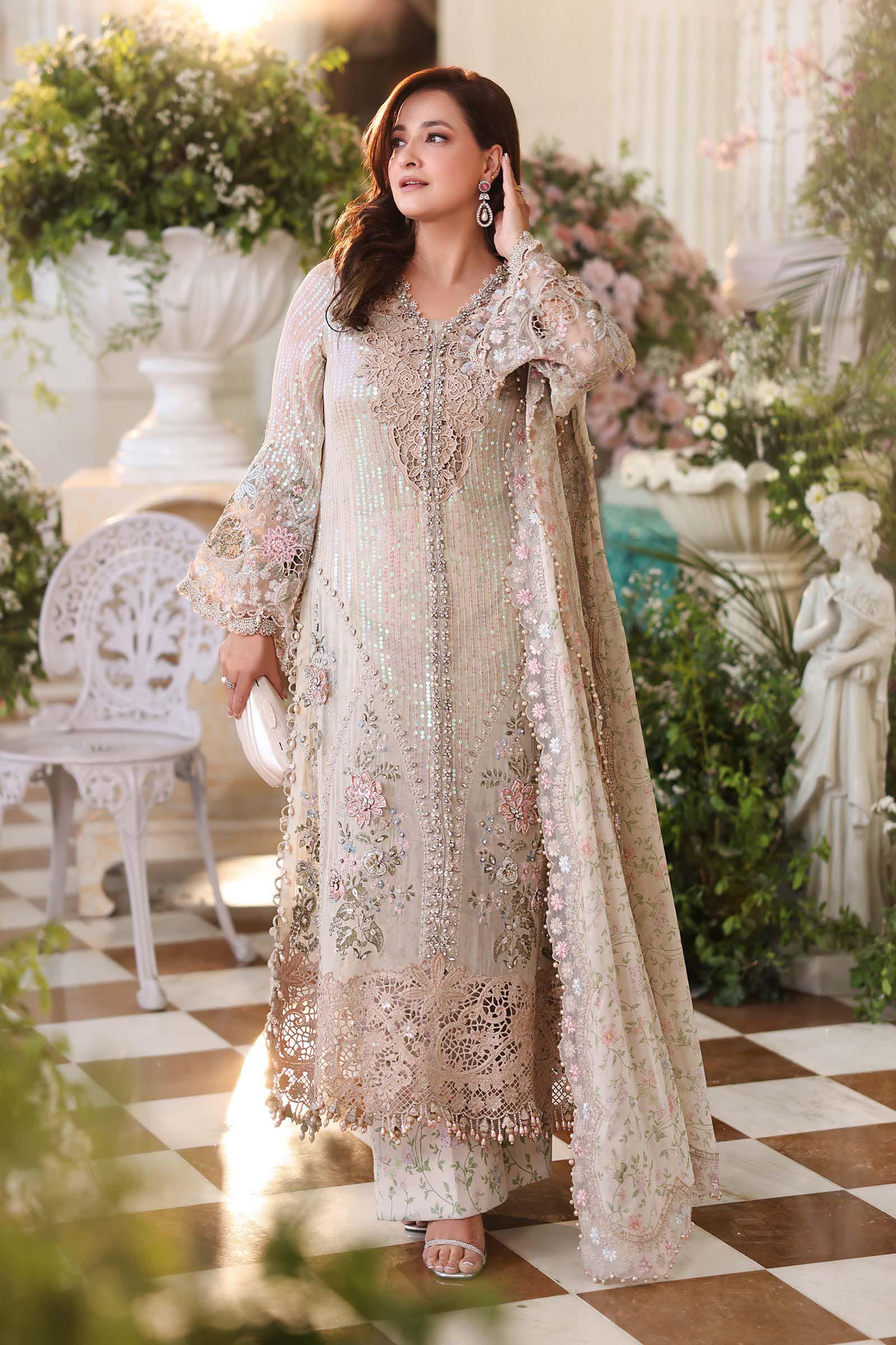 Maria.B Luxury Chiffon Embroidered Collection MCS-26-108-Burgundy - 2