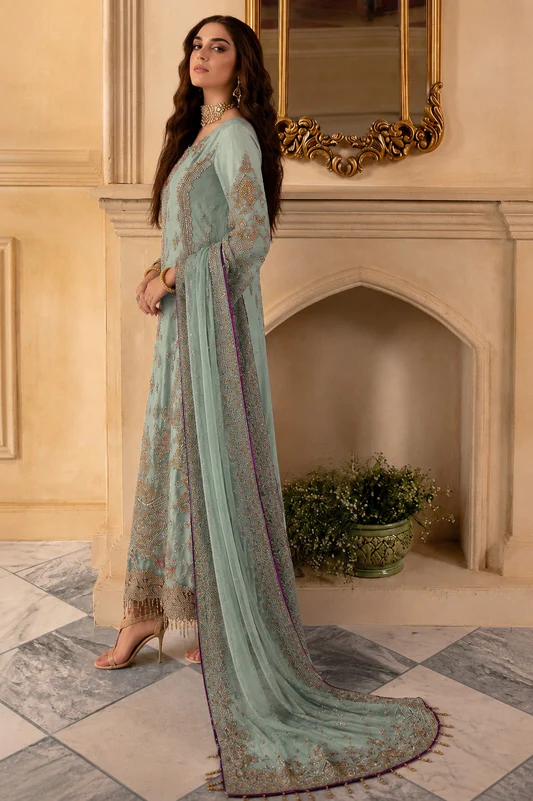 Suffuse IRIS Luxury Net Embroidered 3Pc Unstitched Suit ADARA AC-17 - 2
