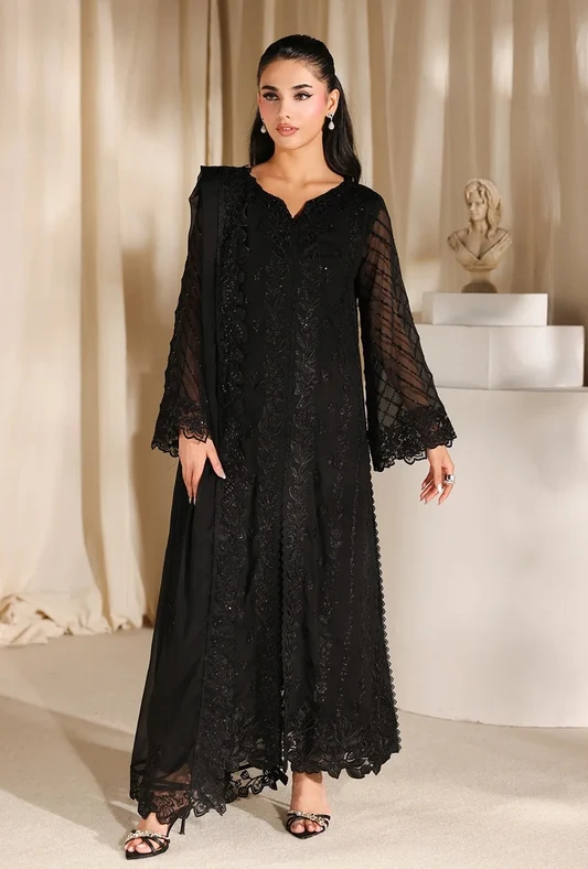 Azure - Euphoria - Luxury Chiffon Embroidered Unstitched 3 Piece - 2