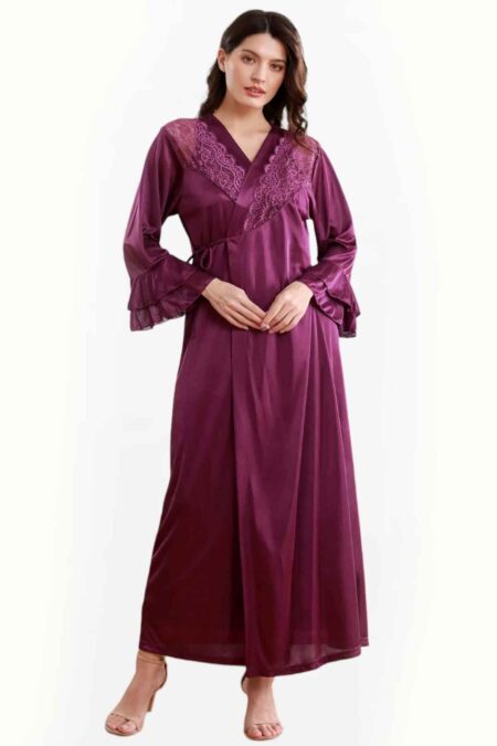Maroon - FL-471 - Flourish Nightwear
