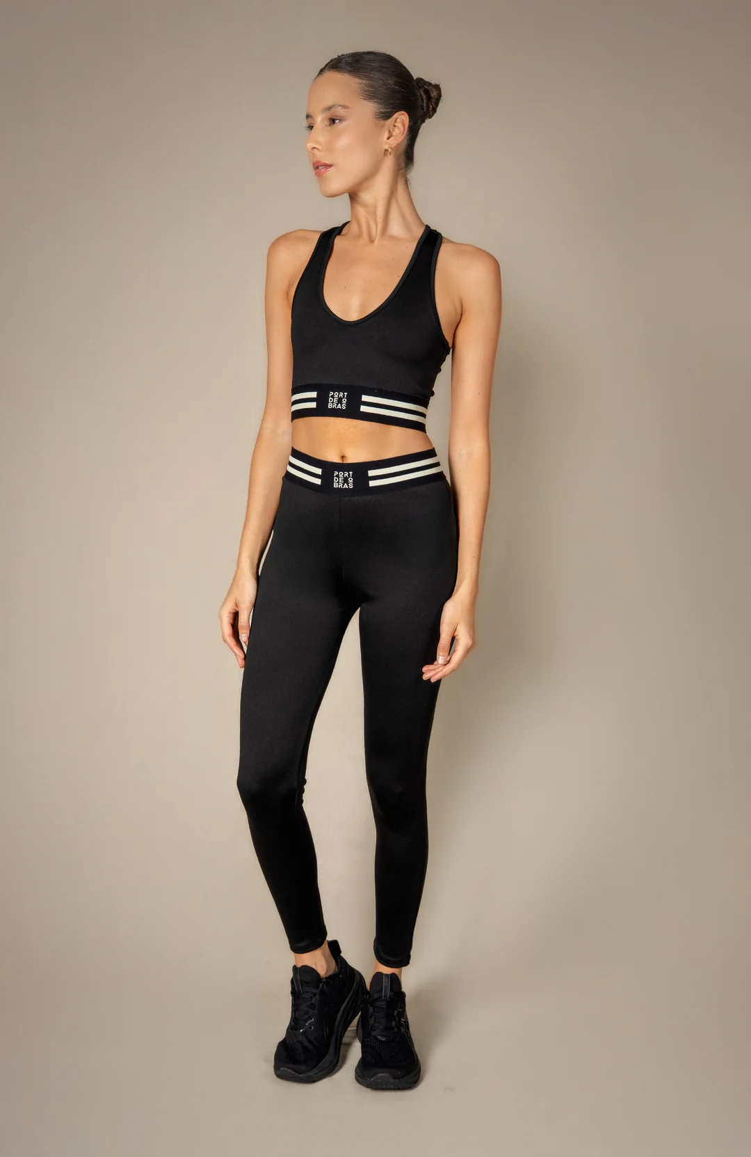 Sleek Black Sports Bra and Legging - 2