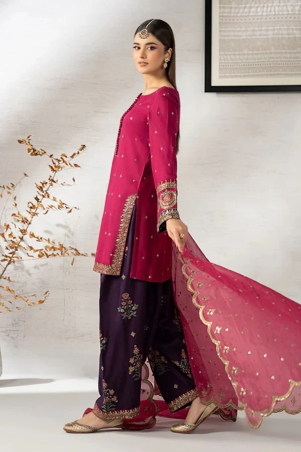 Luxury Raw Silk Embroidered Unstitched 3 Piece - 2