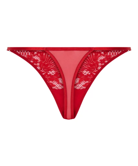 Red G String – Soft Sheer Comfortable Lace Women Underwear - 2