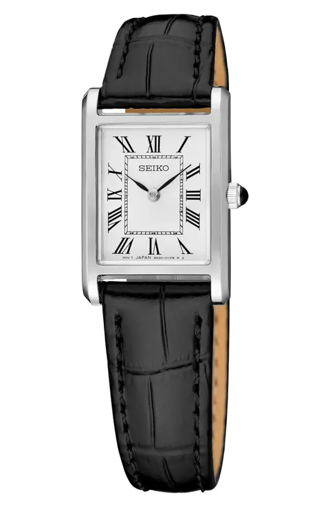Seiko Essentials Rectangular Stainless Steel Watch for Men